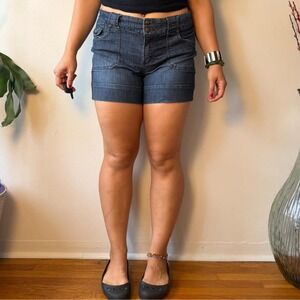 One Song Dark Wash Trouser Style Denim Shorts Y2K Indie Sleaze Size 12